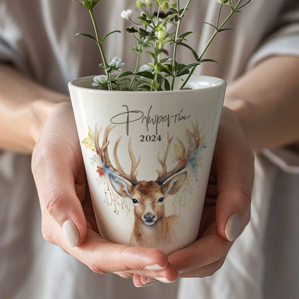 Watercolor Deer - Flower Pot - GOTShirts
