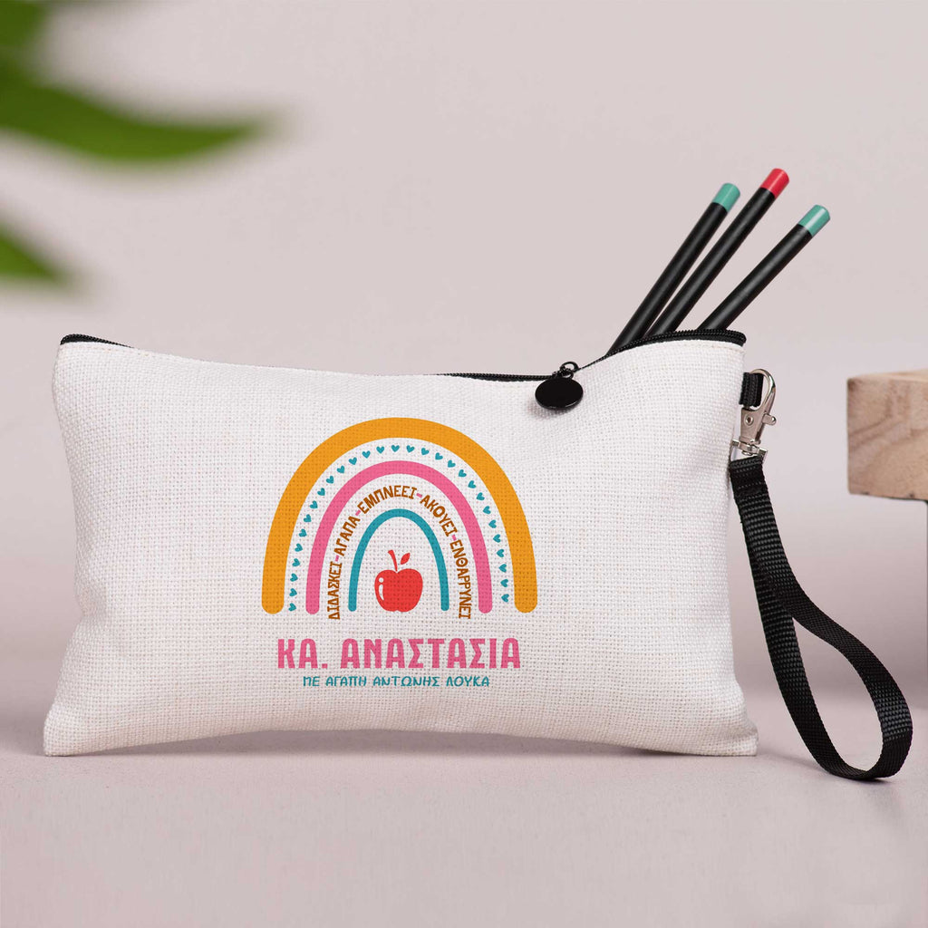 Teach, Love, Inspire, Listen, Encourage - Linen Pencil Case - GOTShirts