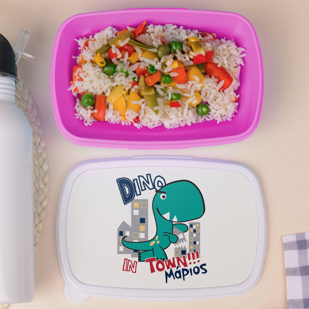 Dinosaur In Town - Plastic Lunch Box - GOTShirts