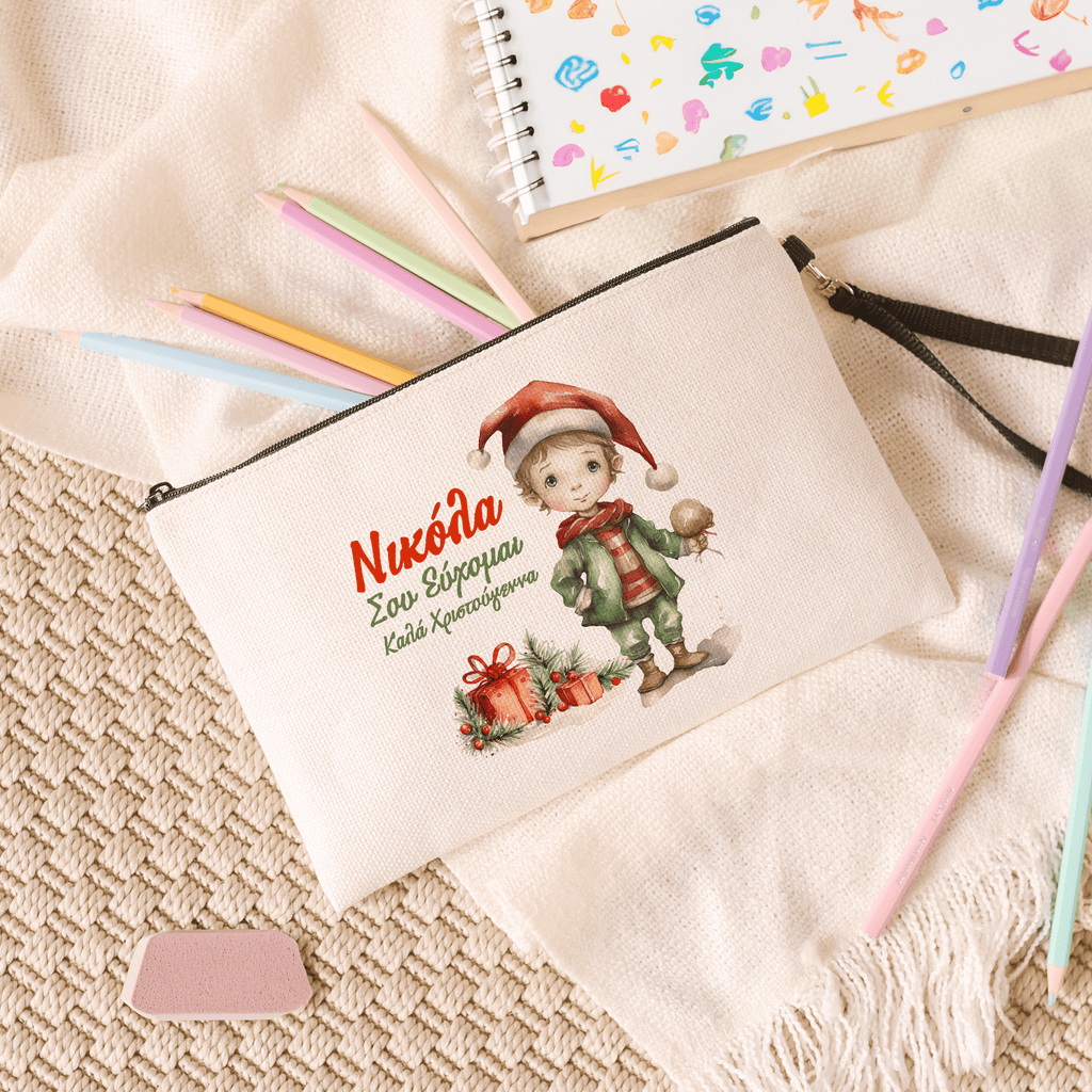 Christmas Boy - Linen Pencil Case - GOTShirts