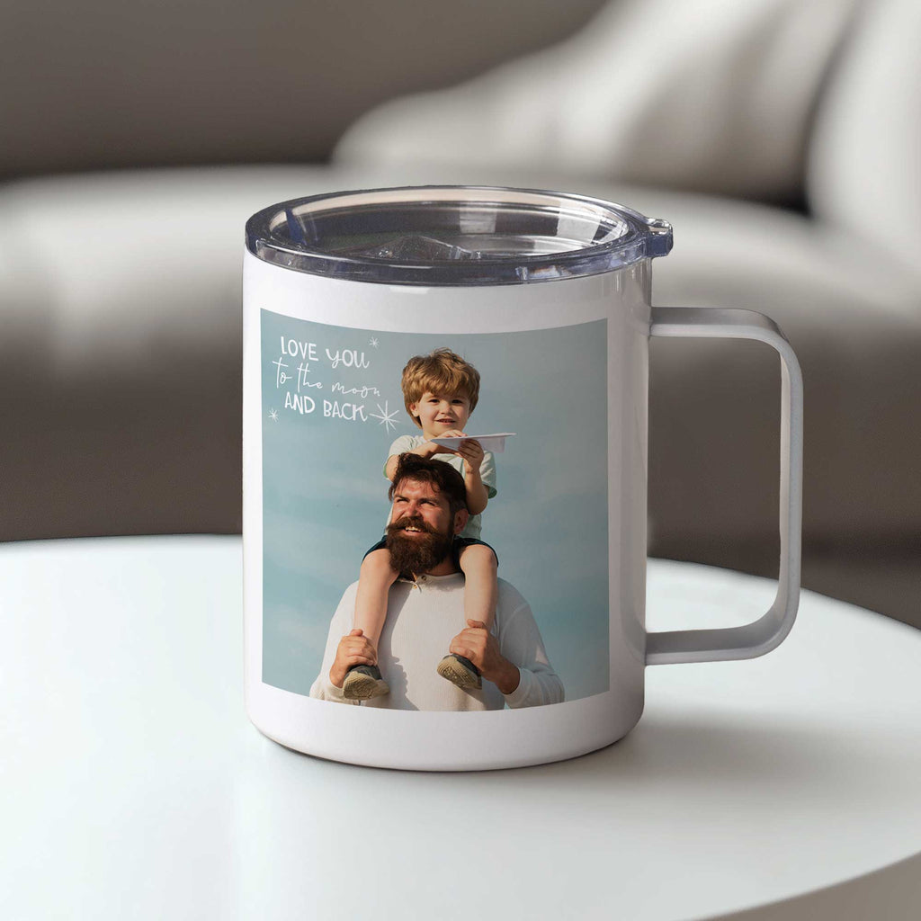 To The Moon And Back - Stainless Steel Mug With Handle - GOTShirts