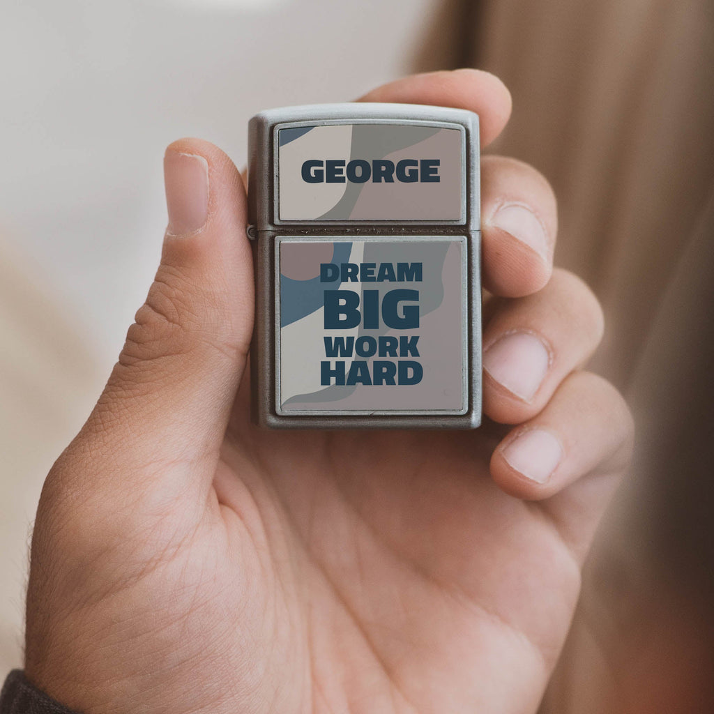 Dream Big Work Hard - Silver Metallic Lighter - GOTShirts