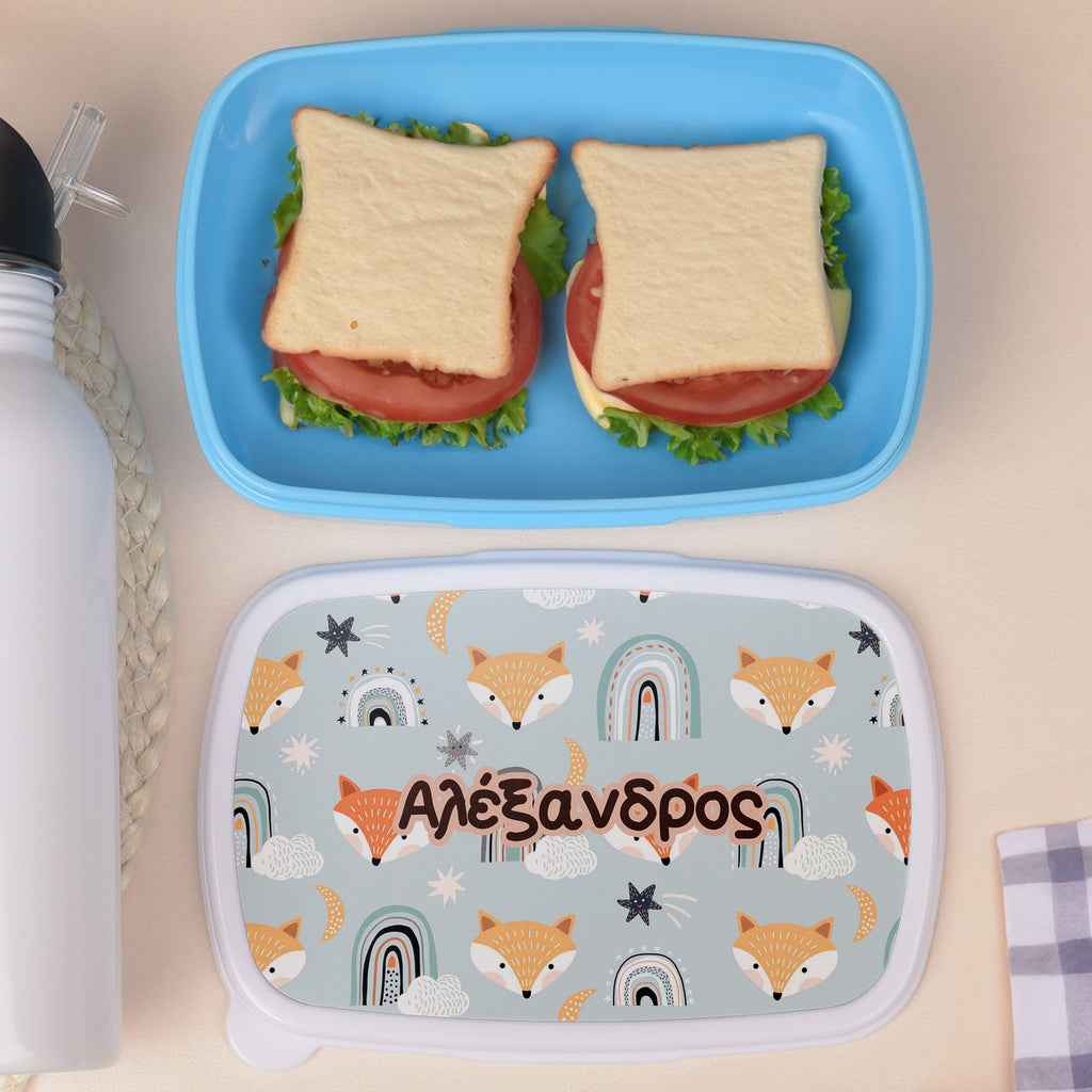 Cute Fox Pattern - Plastic Lunch Box