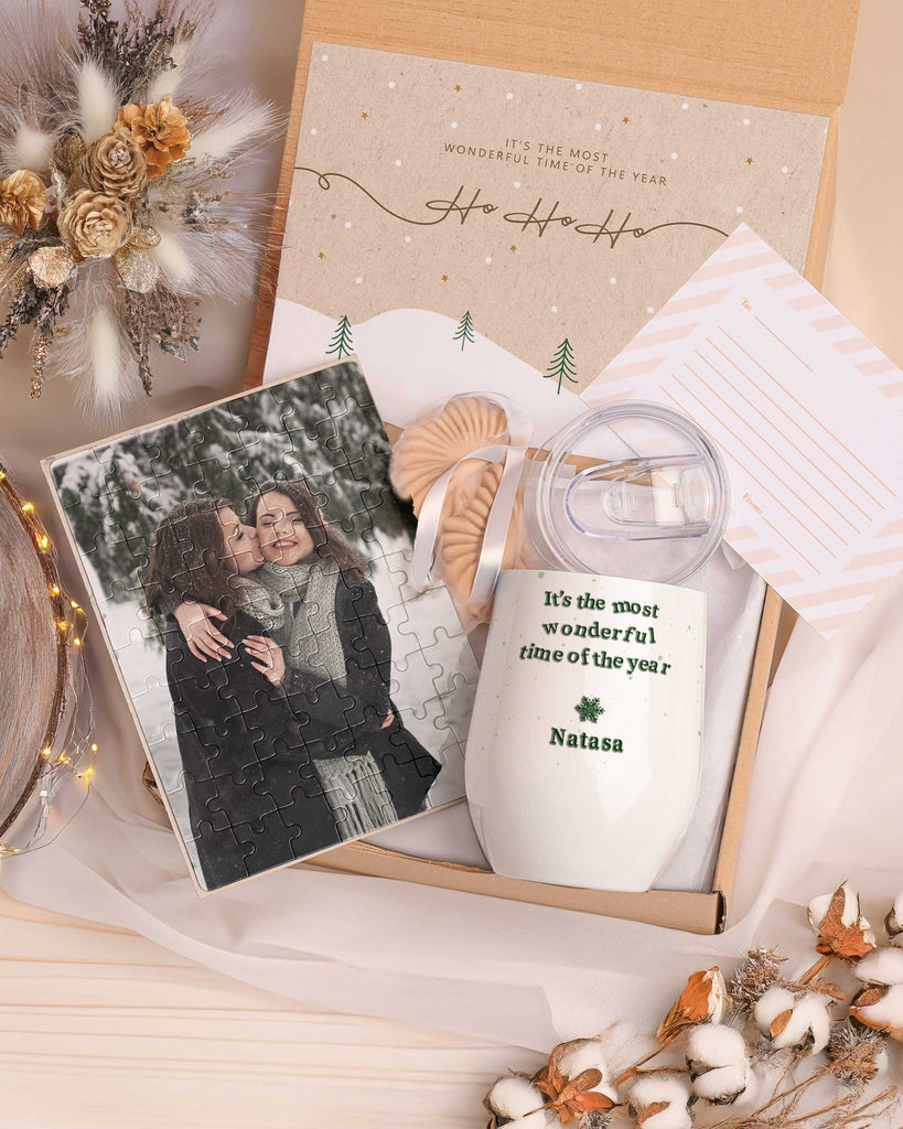 Most Wonderful Time - Magnetic Puzzle & Wine Mug Gift Box - GOTShirts