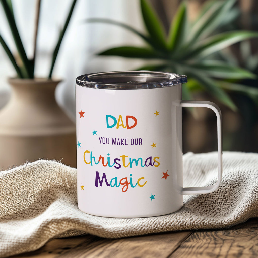 Dad You Make Christmas Magic - Stainless Steel Mug With Handle - GOTShirts