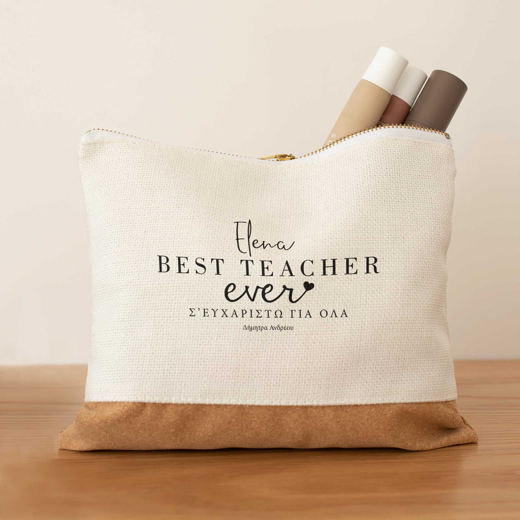 Best teacher Ever - Pencil Case With Cork - GOTShirts