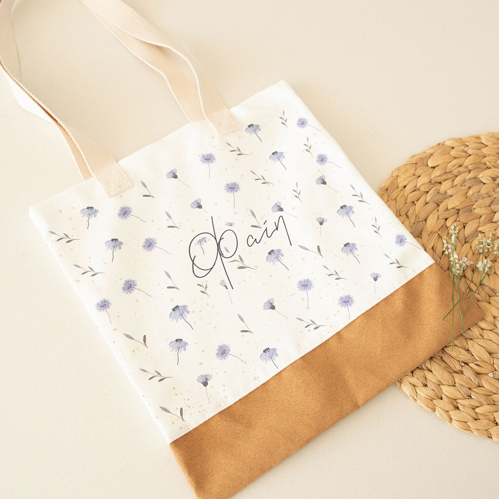 Purple Flowers - Cork Tote Bag - GOTShirts
