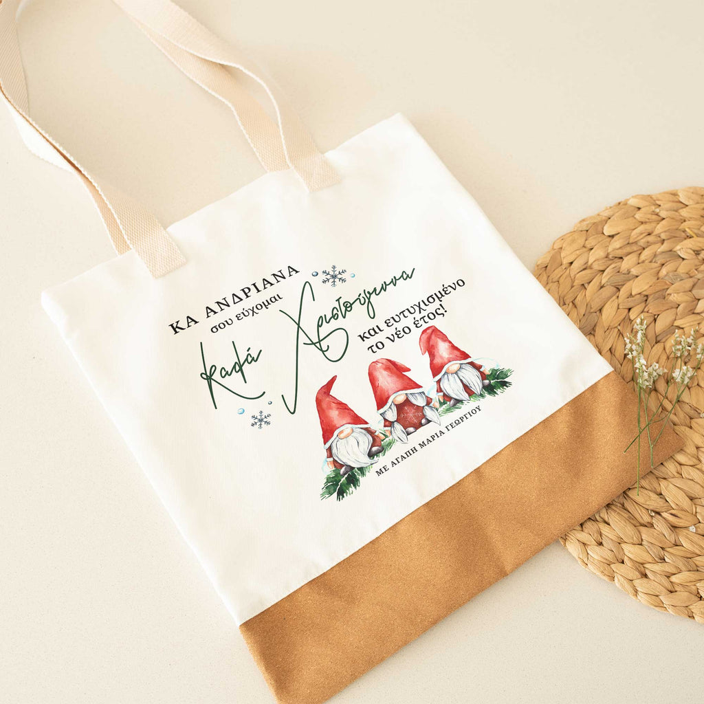 Christmas Gnomes - Cork Tote Bag - GOTShirts