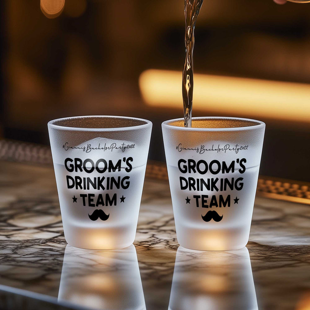 Groom's Drinking Team - Frosted Shot Glass - GOTShirts