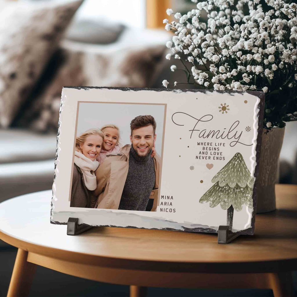 Christmas Family - Rock Photo Slate - GOTShirts