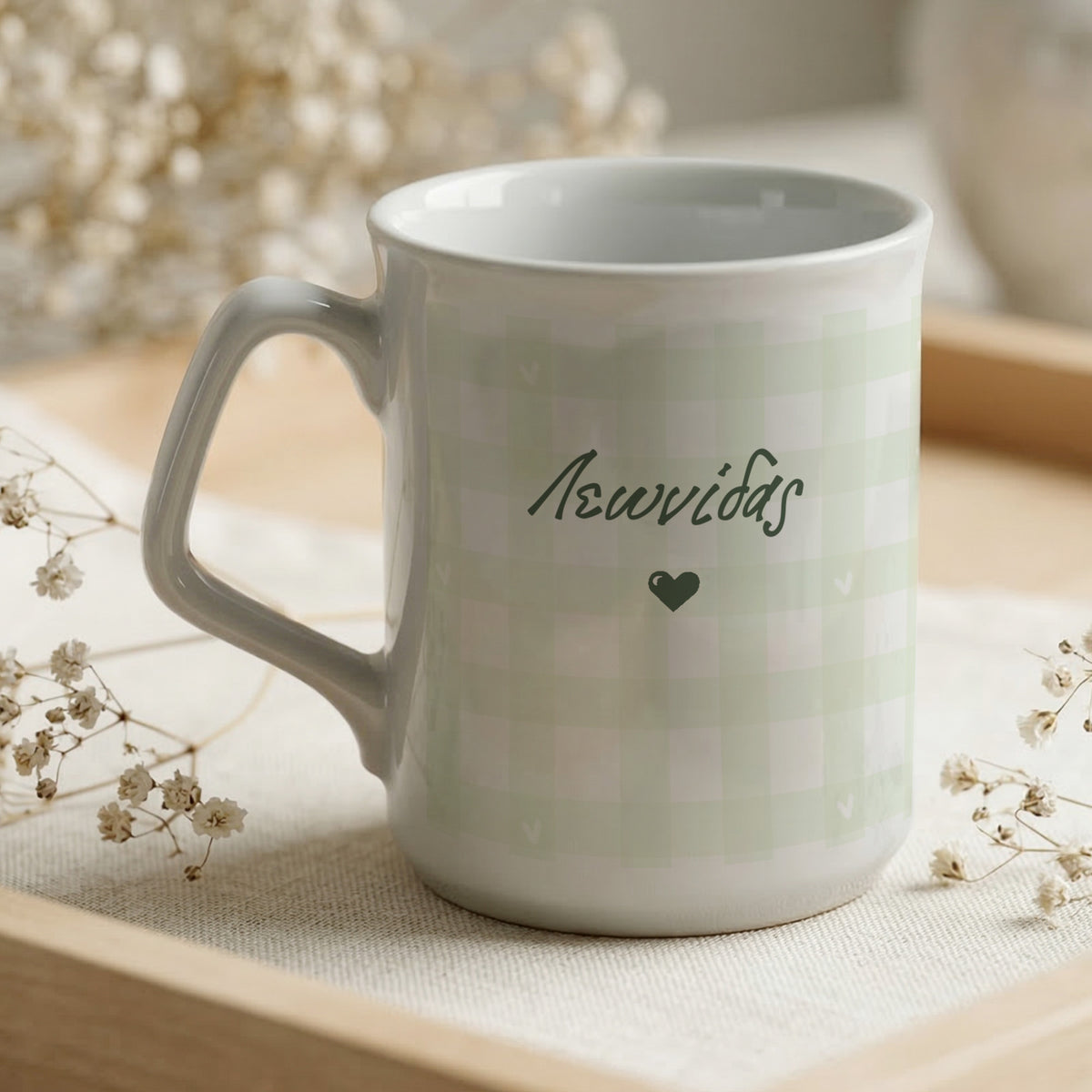 Gingham Green - Ceramic Mug 9oz - GOTShirts