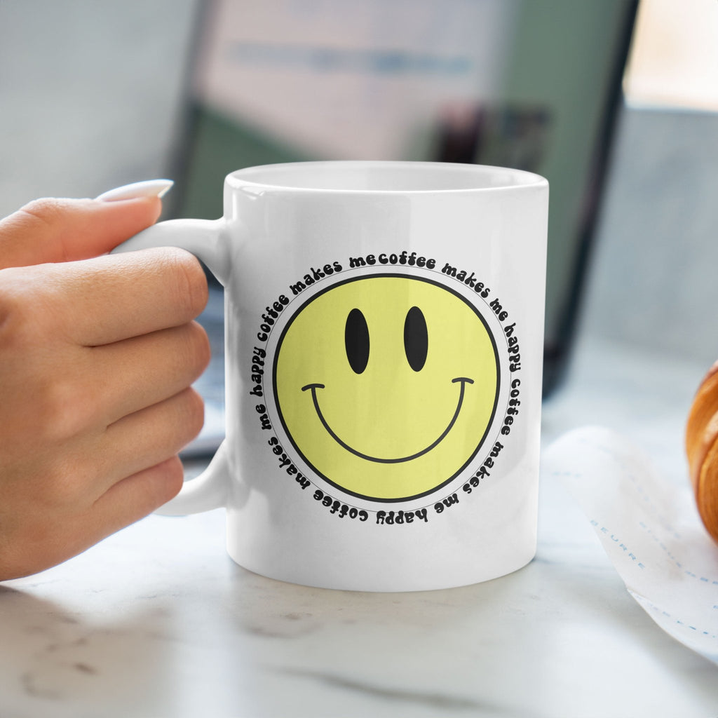 Coffee Makes Me Happy Yellow - Ceramic Mug 330ml - GOTShirts