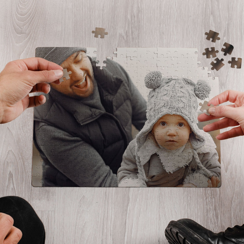 Dad & Kid - Personalized Photo Puzzle 252 Pieces - GOTShirts
