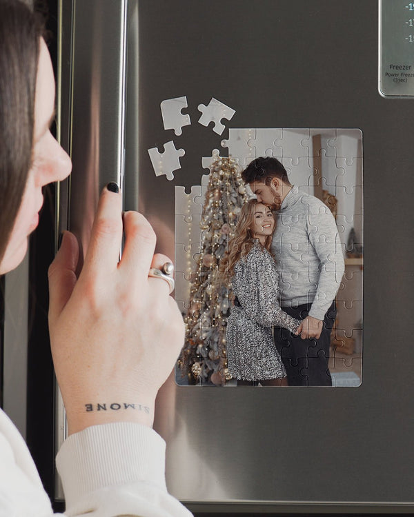 Christmas Trees Pattern - Magnetic Puzzle & Wine Mug Gift Box - GOTShirts