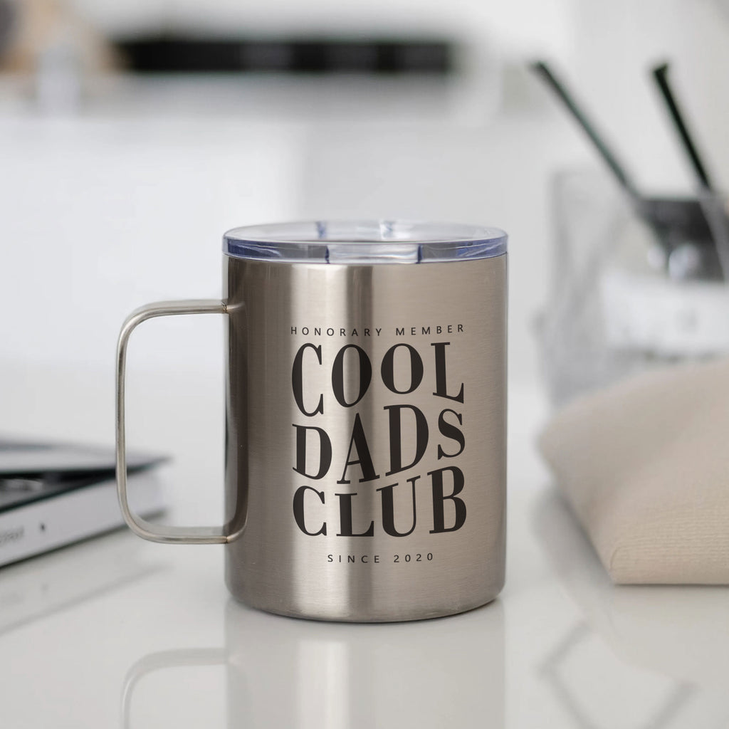Cool Dads Club - Silver Stainless Steel Mug With Handle - GOTShirts