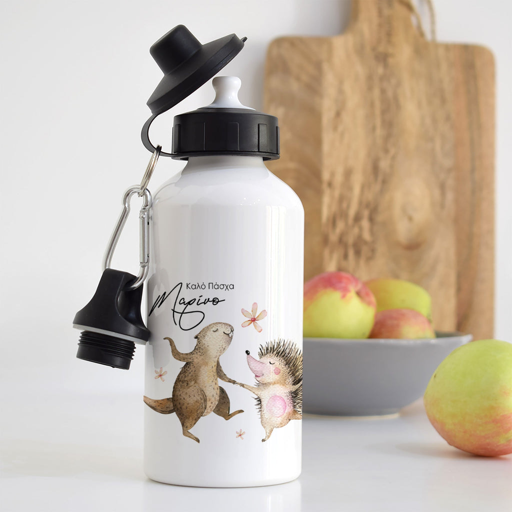 Bunny & Hedgehog - Aluminum Water Bottle - GOTShirts
