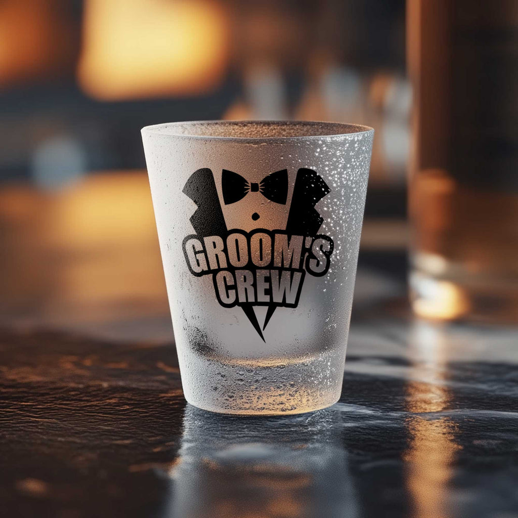Groom's Crew Tuxedo - Frosted Shot Glass - GOTShirts
