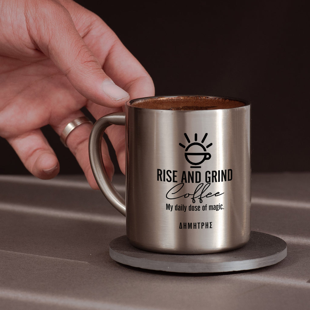 Rise And Grind - Stainless Steel Coffee Mug - GOTShirts