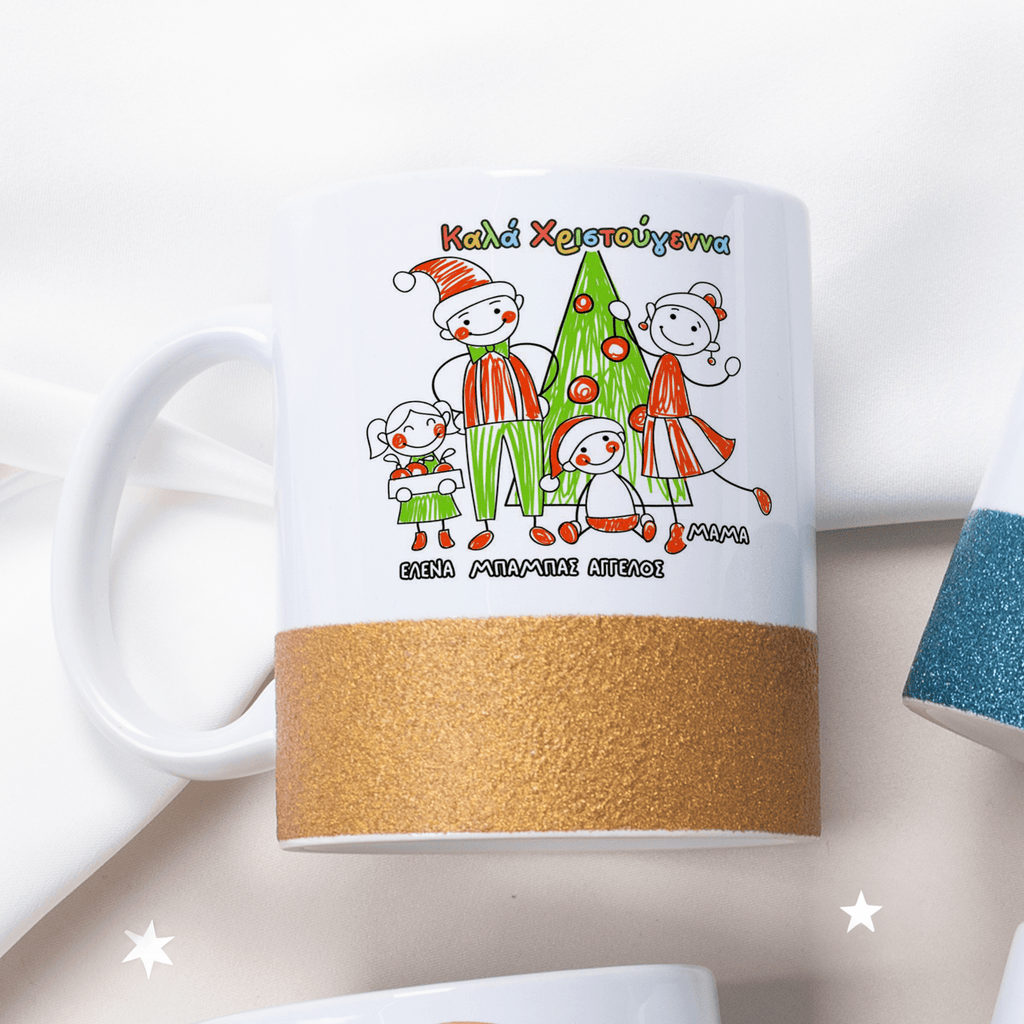 Christmas Family - Ceramic Glitter Mug - GOTShirts