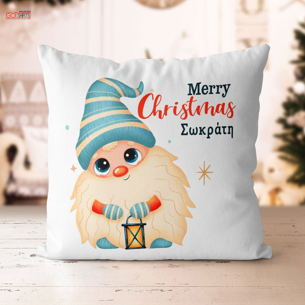 Christmas Pillow - Blue Gnome - GOTShirts