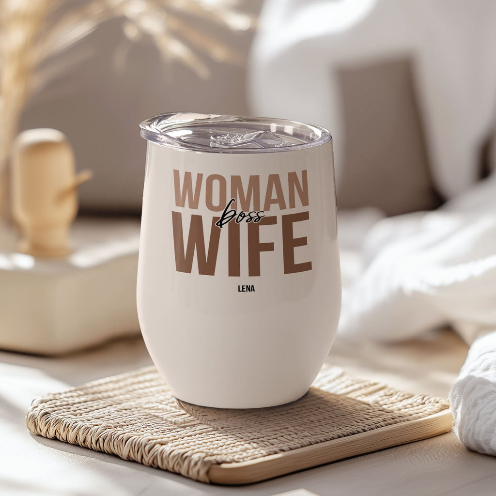 Boss Wife - Stainless Steel White Mug - GOTShirts