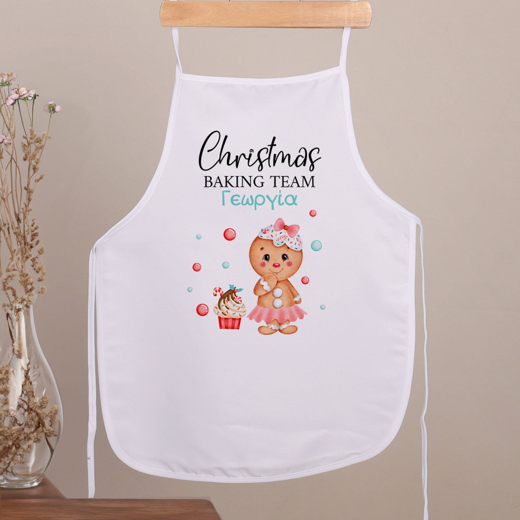 Christmas Baking Team Girl - Children's White Apron - GOTShirts