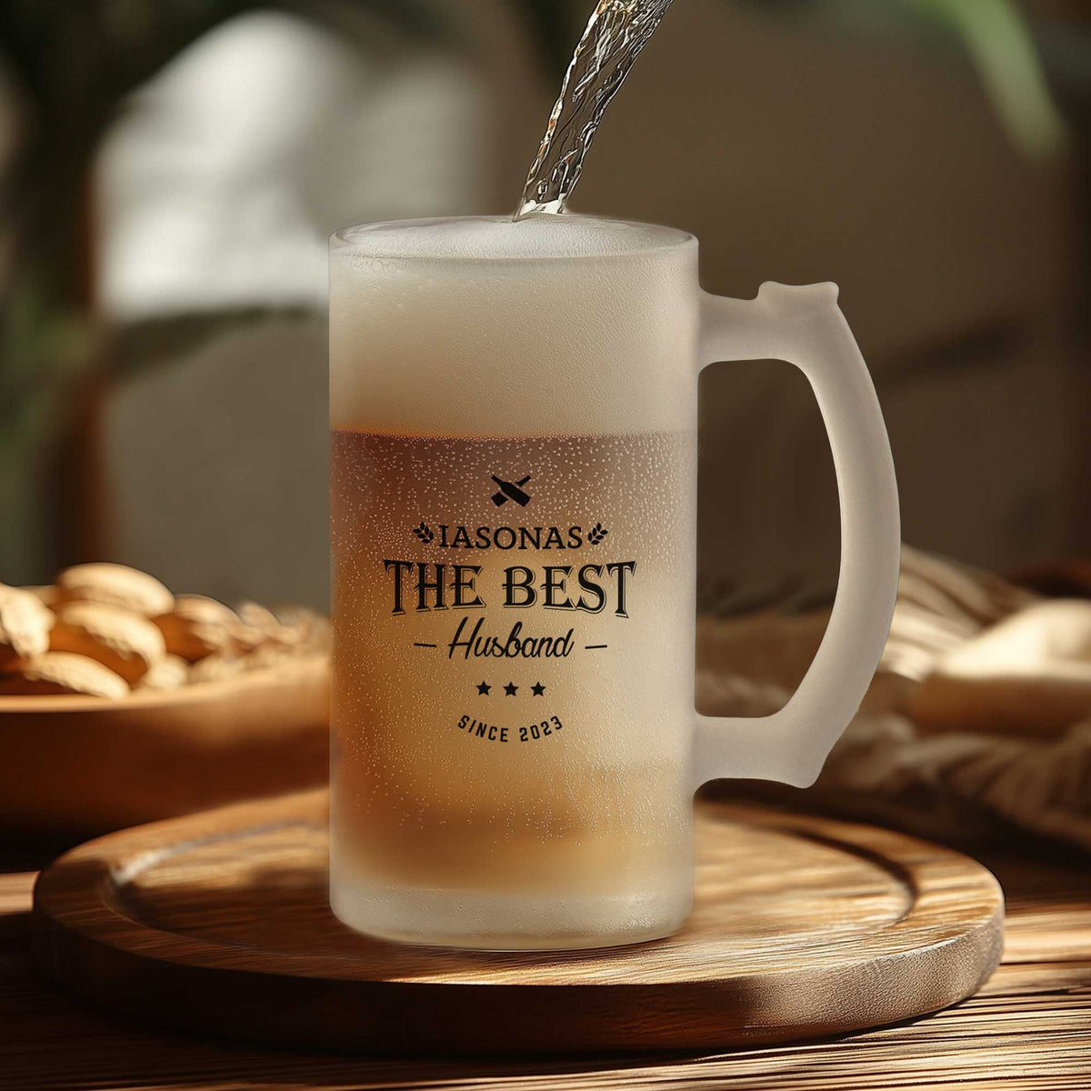 Best Husband - Frosted Beer Glass - GOTShirts