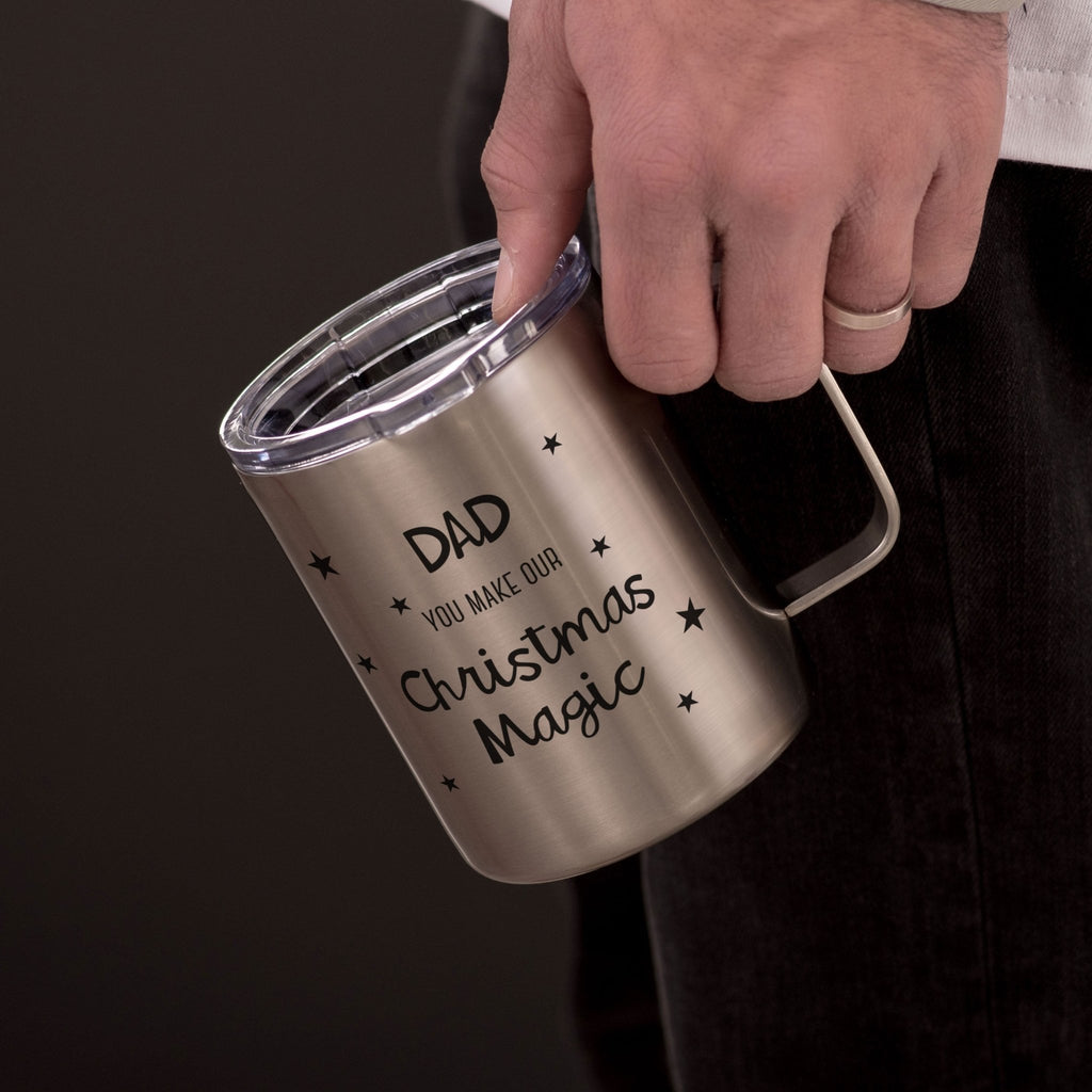 You Make Christmas Magic - Silver Stainless Steel Mug With Handle - GOTShirts