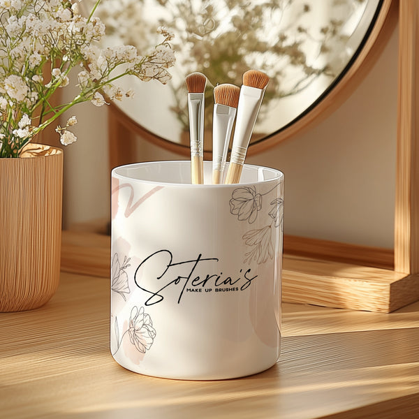 Pink Flowers - Makeup Brush Holder Gift Box - GOTShirts