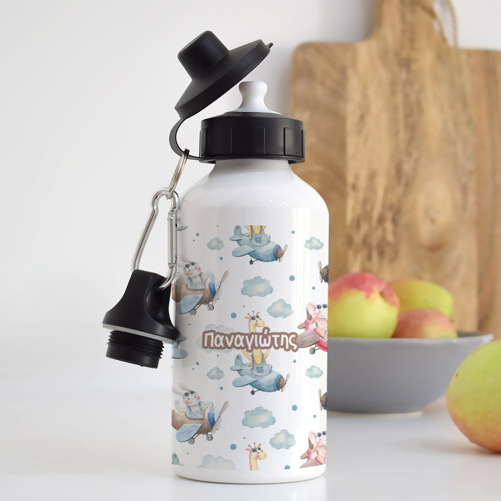 Airplanes & Animals - Aluminum Water Bottle - GOTShirts