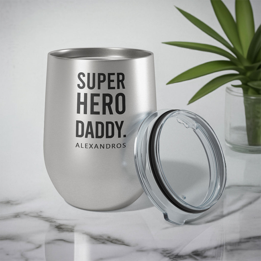Superhero Daddy - Stainless Steel Silver Mug - GOTShirts