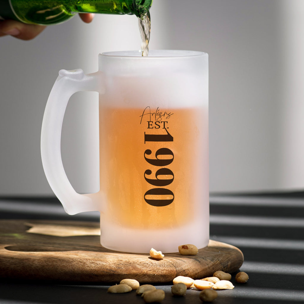 Est - Frosted Beer Glass - GOTShirts