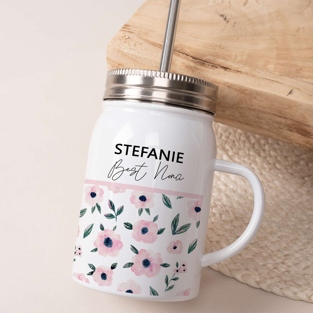Best Nona - Jar Tumbler With Straw - GOTShirts
