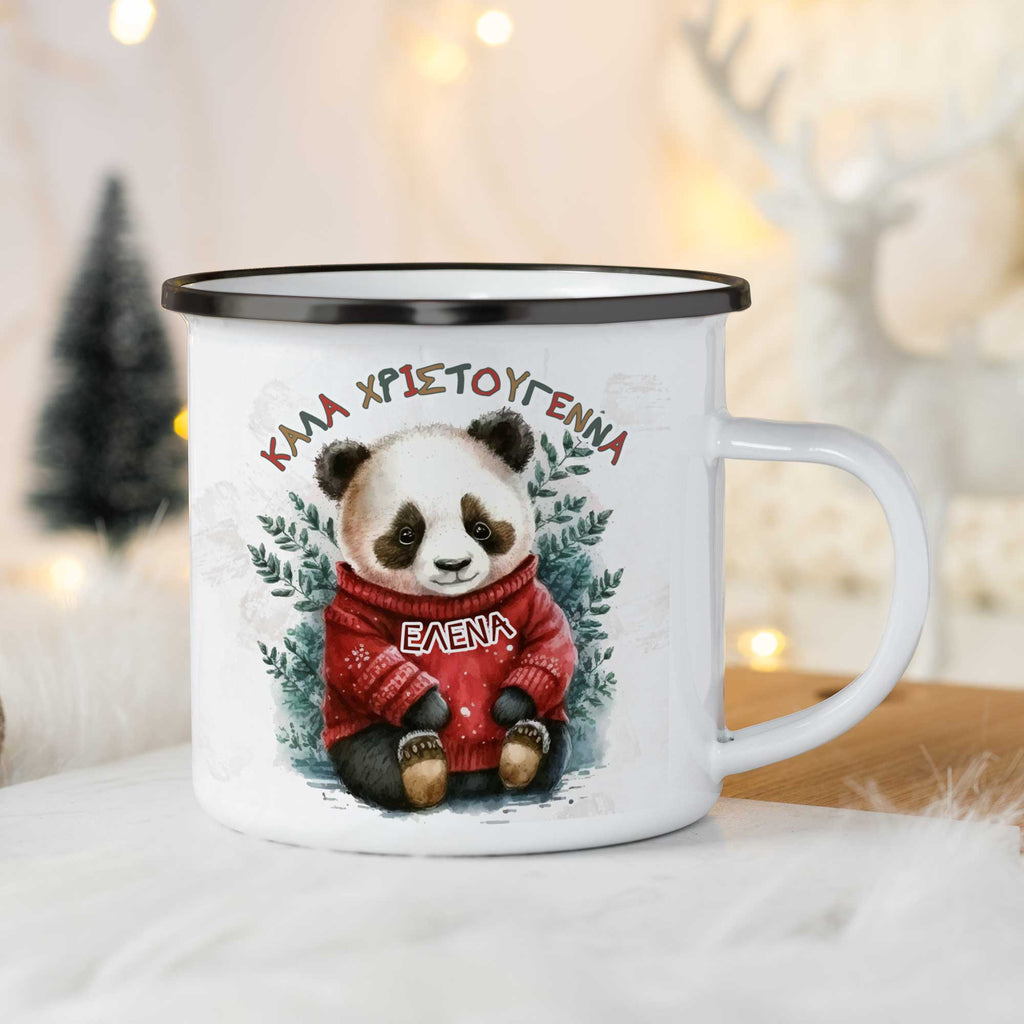 Christmas Panda - Christmas S/Steel Enamel Mug - GOTShirts