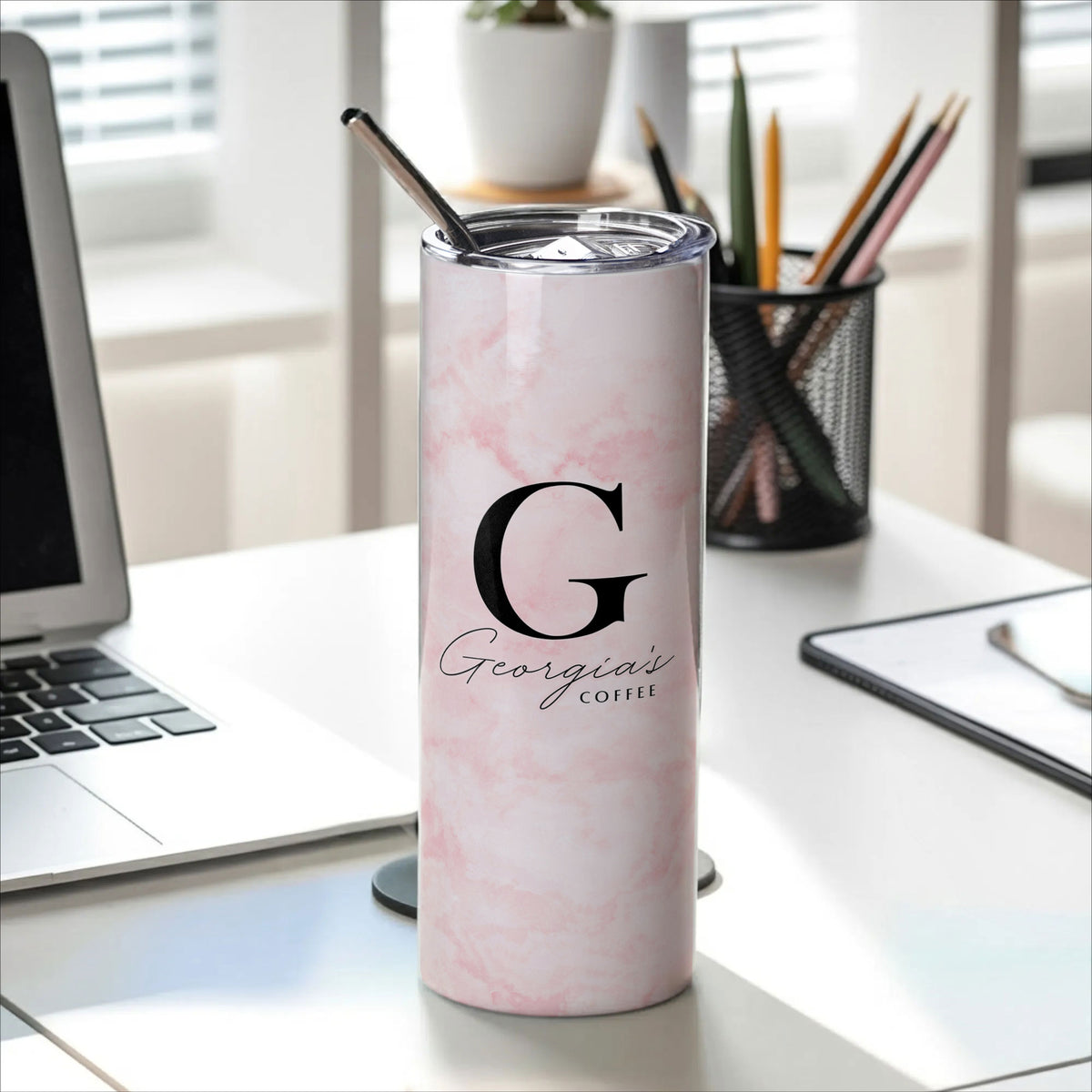 Stainless Steel Skinny Tumbler With Straw - GOTShirts