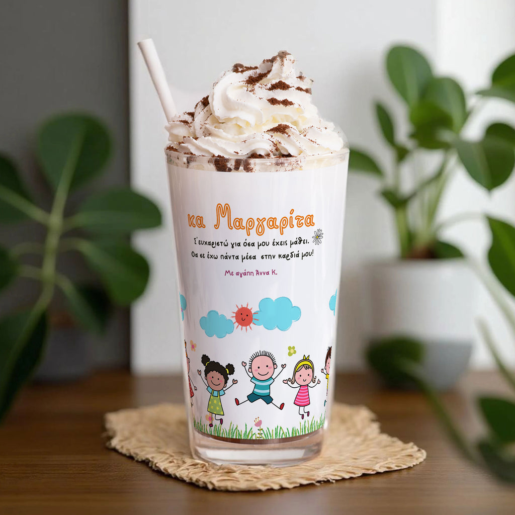 Dear Teacher, Thank You - Glass Latte Mug - GOTShirts