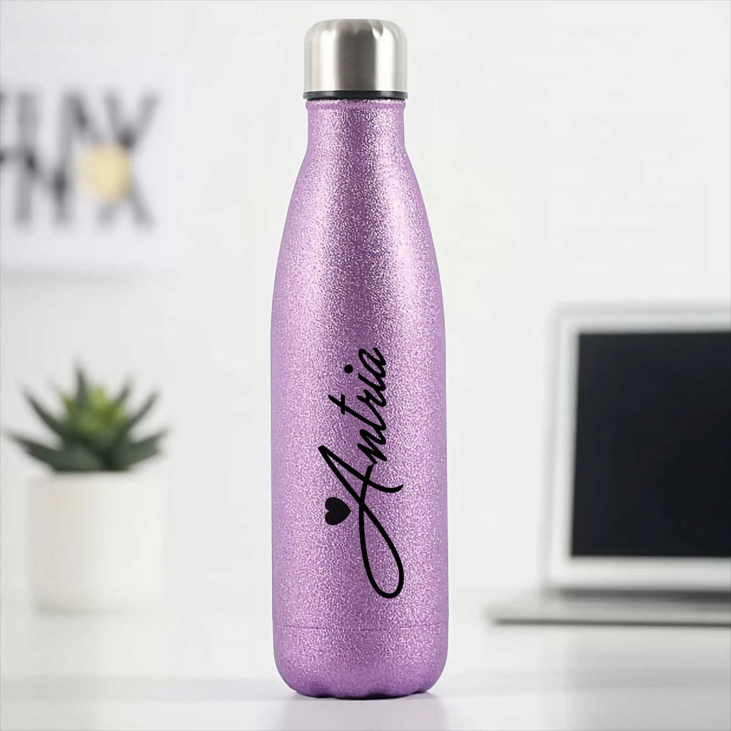 Name & Heart - Glitter Bowling Bottle - GOTShirts