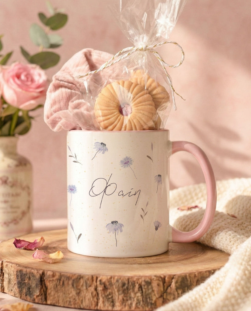 Purple Flowers - Pink Mug Gift Box - GOTShirts