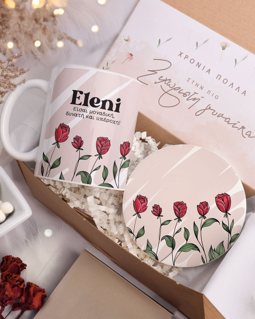 Roses - Ceramic Mug 11oz & Coaster Gift Box - GOTShirts