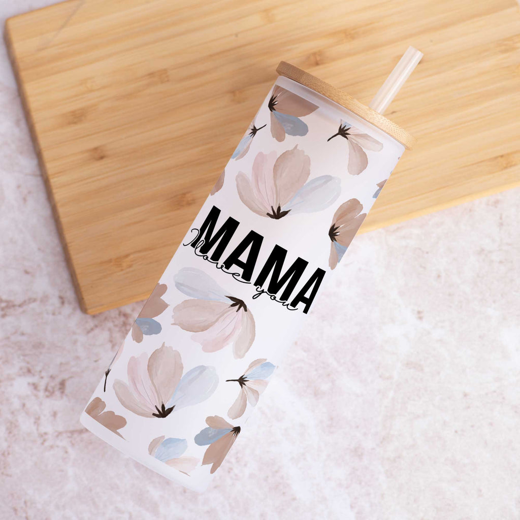 Mama I Love You - Skinny Frosted Glass Tumbler - GOTShirts