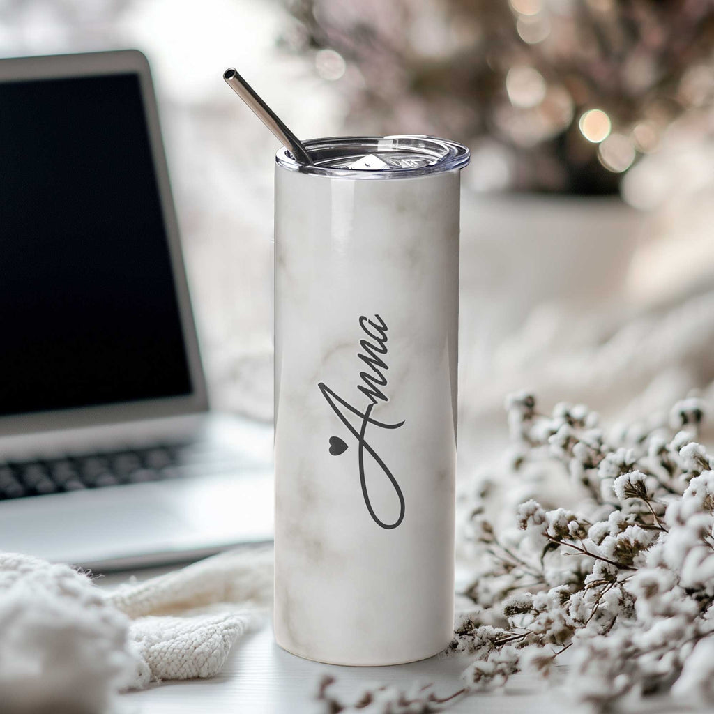 Name Only - Stainless Steel Skinny Tumbler With Straw - GOTShirts