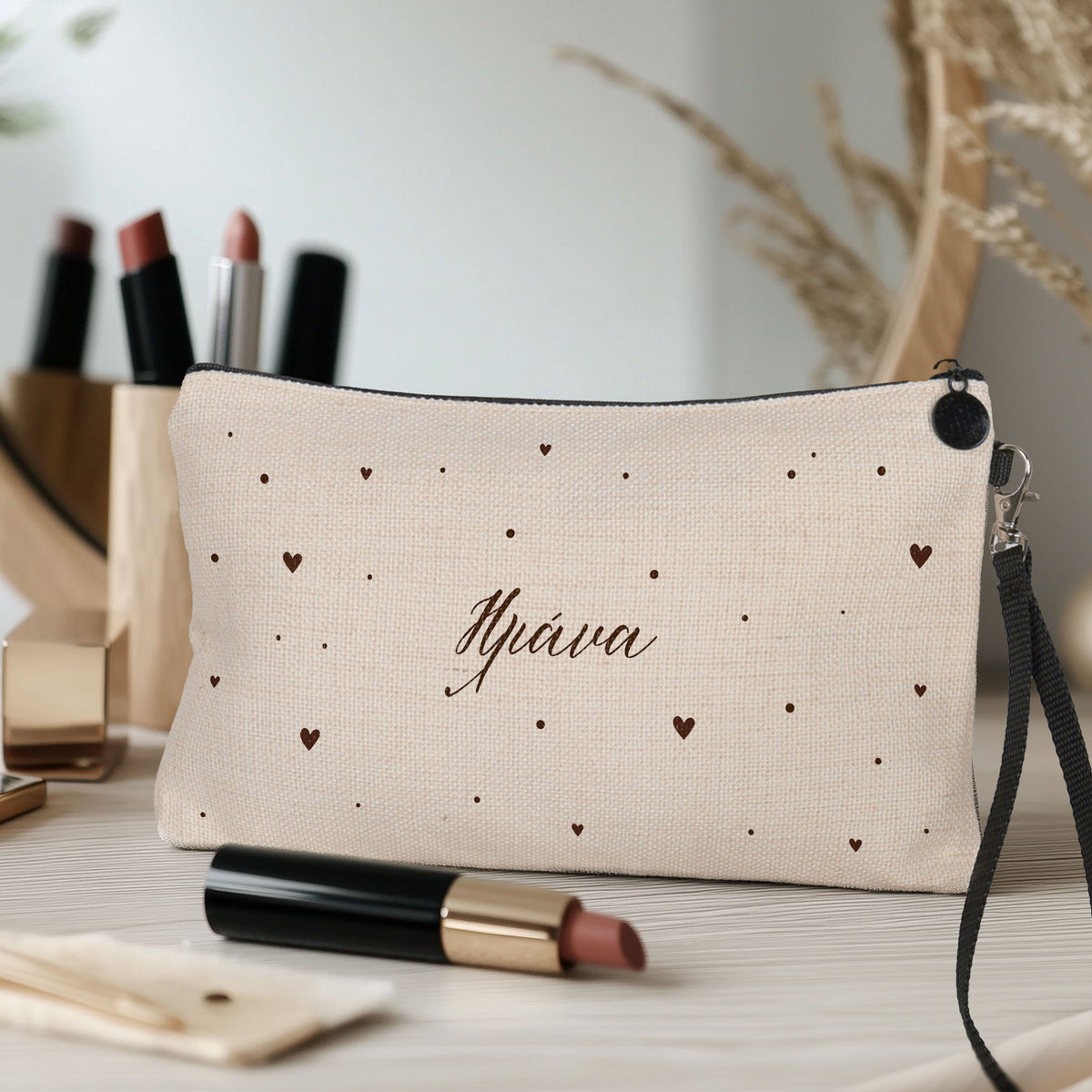 Brown Hearts - Make Up Bag - GOTShirts