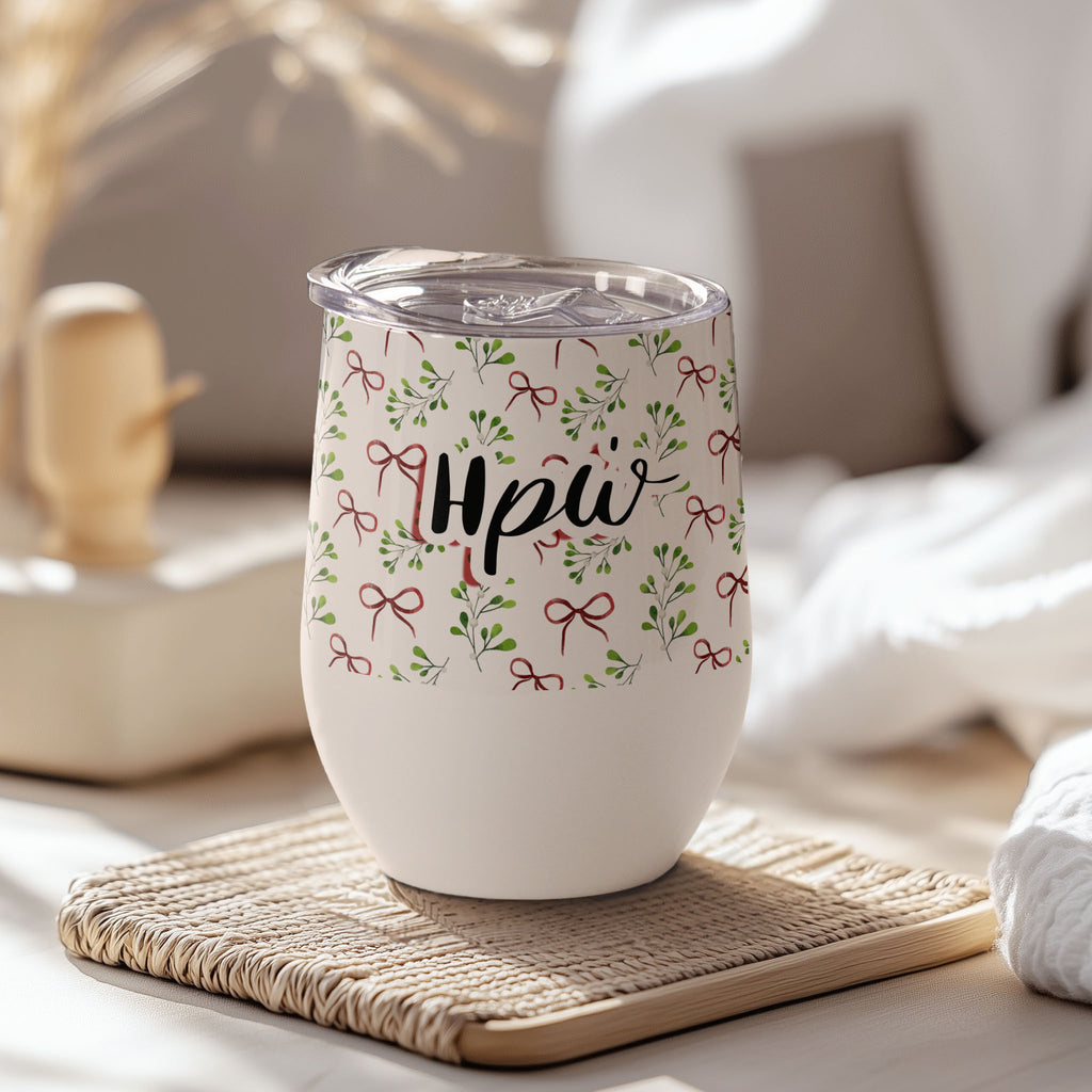 Christmas Bows - Stainless Steel White Mug