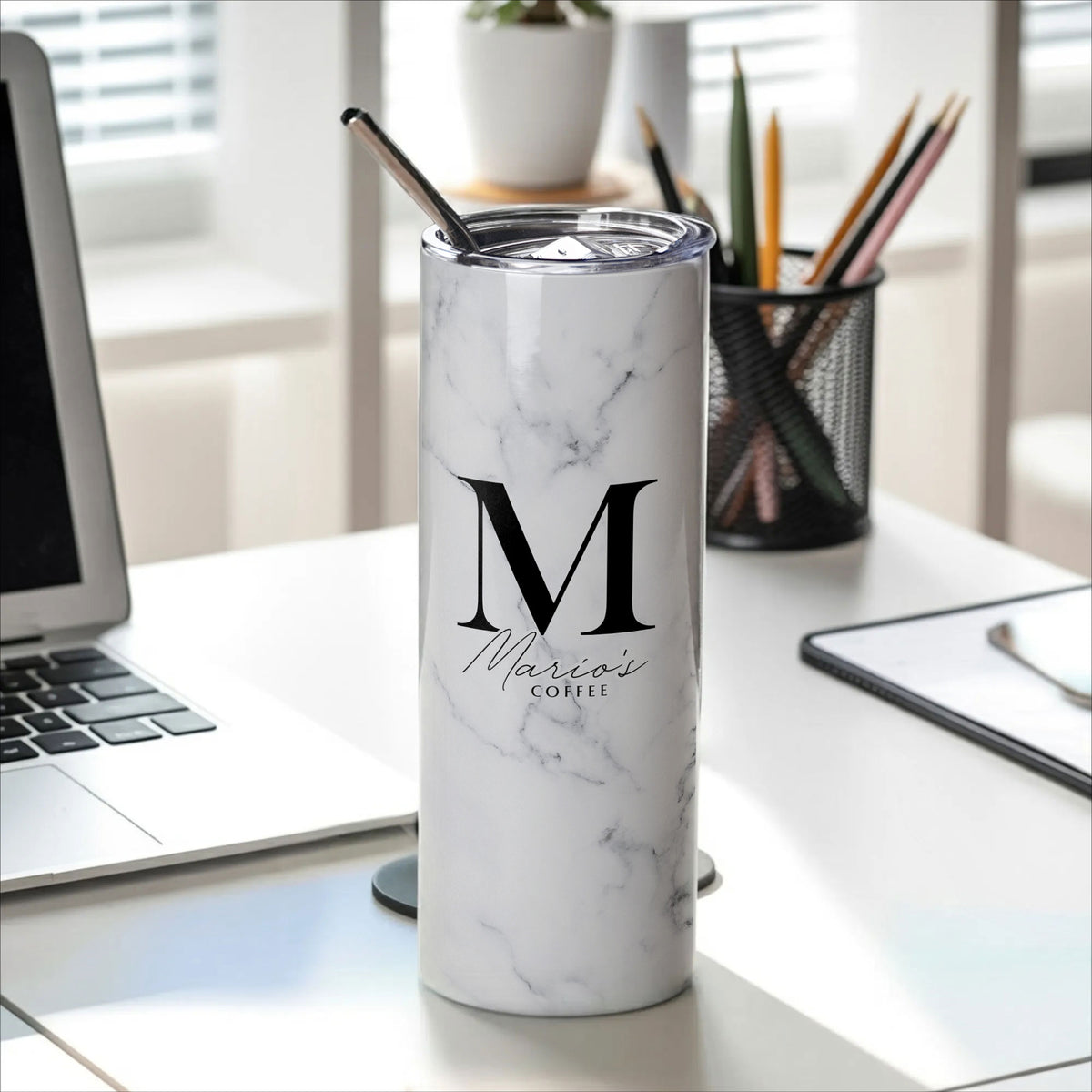 Stainless Steel Skinny Tumbler With Straw - GOTShirts