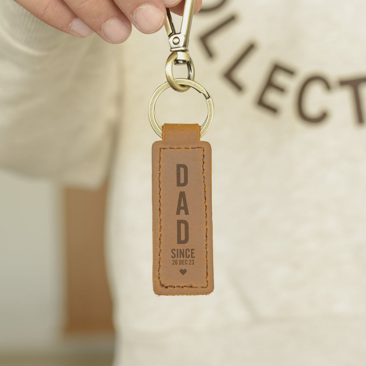 DAD - Engraved Leather Keyring - GOTShirts