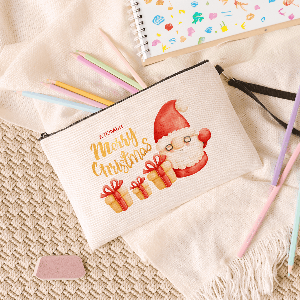Merry Christmas - Linen Pencil Case - GOTShirts