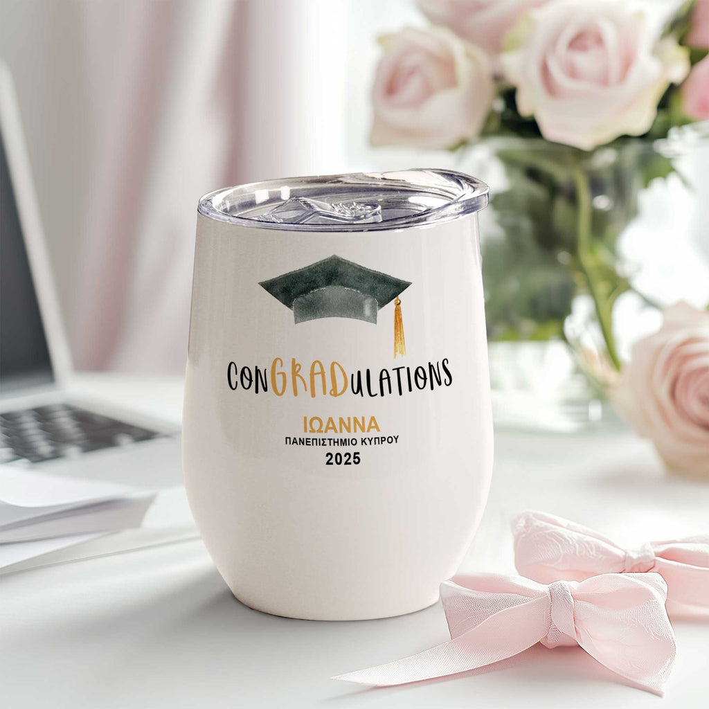 conGRADulation - Stainless Steel White Mug - GOTShirts