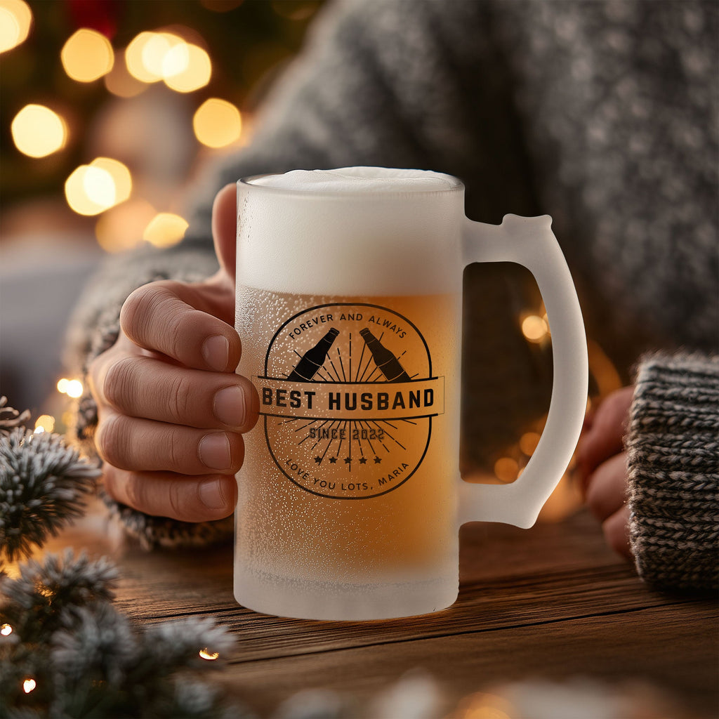 Best Husband - Frosted Beer Glass - GOTShirts
