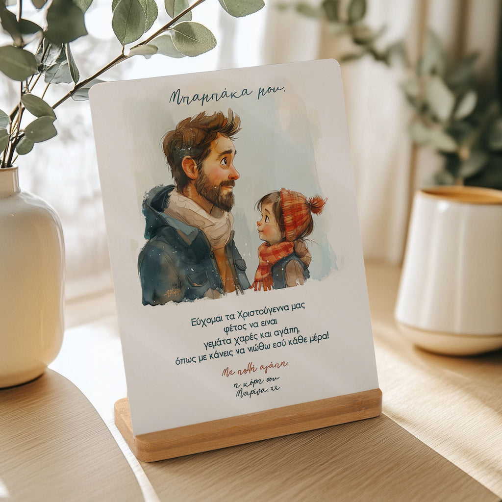 Dad & Daughter - Bamboo Stand Frame - GOTShirts