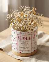 Flower Pattern - Ceramic Flower Pot With Bamboo Base - GOTShirts
